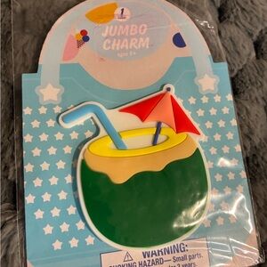 Colorful Croc Jumbo Charm with Drink Design